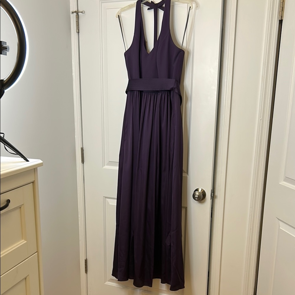 Elegant White by Vera Wang Purple Halter Maxi Dress size 12